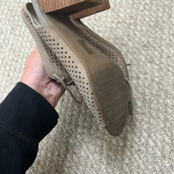 Franco sarto lace up  peep toe heels brown size 8 tan - Picture 11 of 15